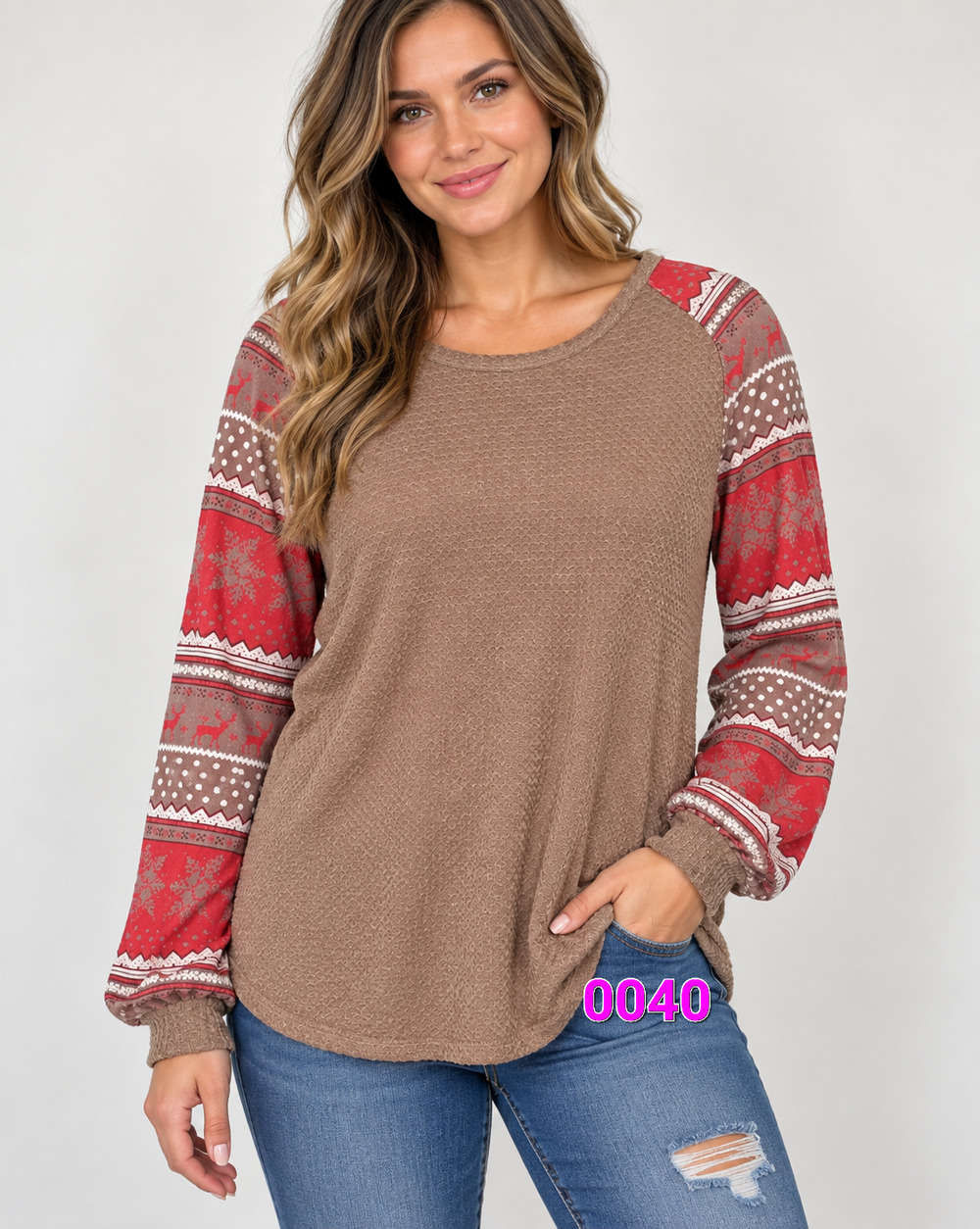 Emory Rose waffle knit top size Large